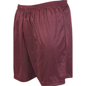 XL - MAROON Adult Sports Micro Stripe Training Shorts Bottoms - Unisex Football