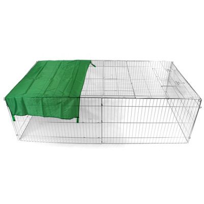 XL Metal Run Hutch With Sunshade