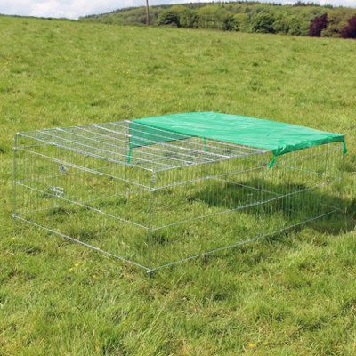 XL Metal Run Hutch With Sunshade - 4