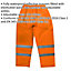 XL Orange Hi-Vis Waterproof Trousers - Elasticated Waist Adjustable Ankles