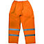 XL Orange Hi-Vis Waterproof Trousers - Elasticated Waist Adjustable Ankles