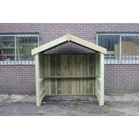 XL Smoking Shelter with Apex Roof - Timber - L119 x W170 x H224 cm - Minimal Assembly Required