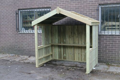 XL Smoking Shelter with Apex Roof - Timber - L119 x W170 x H224 cm - Minimal Assembly Required - 3