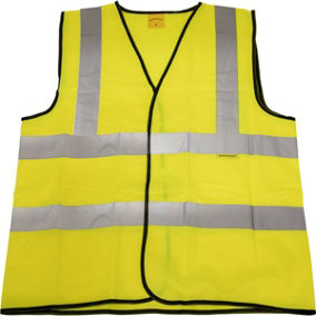 XL Yellow Hi Vis Waistcoat - Work Site Road Builder Contractor - Safety Wear