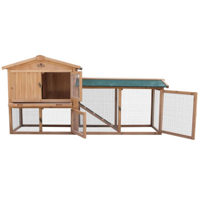 XLarge Wooden Rabbit Run Pet Hutch Bunny Guinea Pig Ferret Run 2 Tier Wood House Cage Pen - 3