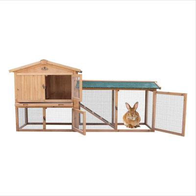 XLarge Wooden Rabbit Run Pet Hutch Bunny Guinea Pig Ferret Run 2 Tier Wood House Cage Pen - 5