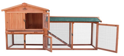 XLarge Wooden Rabbit Run Pet Hutch Bunny Guinea Pig Ferret Run 2 Tier Wood House Cage Pen - 7