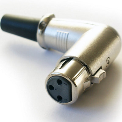 XLR 3 Pin Female Socket Solder Connector Right Angle Angled 90 Degree ...