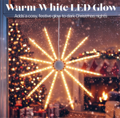 Xmas Haus 60cm Meteor Windmill Hanging Light 144 Warm White LED 15 ...