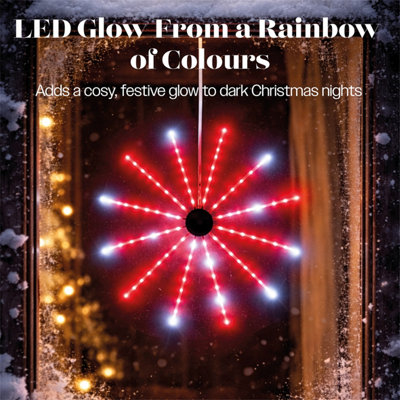 Xmas Haus 60cm RGB Meteor Windmill Hanging Light 96 LED Christmas ...