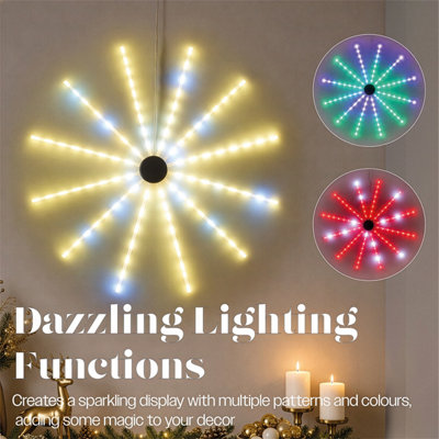 Xmas Haus 60cm RGB Meteor Windmill Hanging Light 96 LED Christmas ...