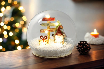 Xmas Haus Light Up Snow Globe with Gonk Village