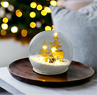 Xmas Haus Light Up Snow Globe with Reindeers