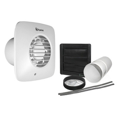Xpelair DX100HPTS Square Humidistat Pullcord Timer Extractor Fan with Wall Kit Price Comparisons | Compare The Build