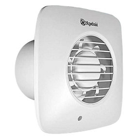 Xpelair Simply Silent Two speed Axial Extractor Fan 100mm Square Grille-Front with Humidistat/Timer