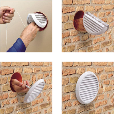Xpelair SSWKWR Simply Silent Round Contour Wall Kit for Extractor Fans - White - 6