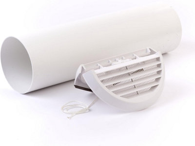 Xpelair SSWKWR Simply Silent Round Contour Wall Kit for Extractor Fans - White - 7