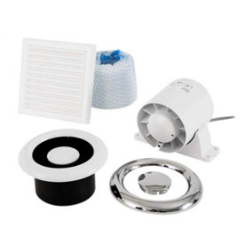 Xpelair XPL93289AW 93289AW Airline 100T Shower Fan Kit-Run-On Timer 100mm