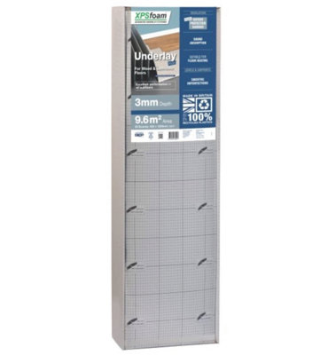 XPS Foam 3mm UK Made Underlay Plus - Ideal For Wood and Laminate Floors 9.6m²