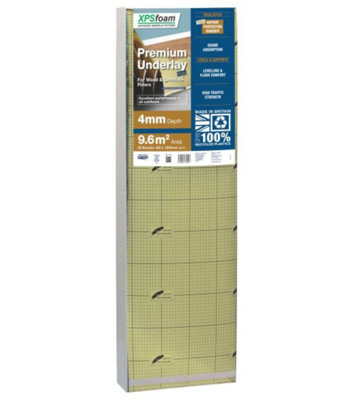XPS Foam 4mm Premium UK Made Fanfold Underlay Plus - Ideal For All Wood and Laminate Floors 9.6m²