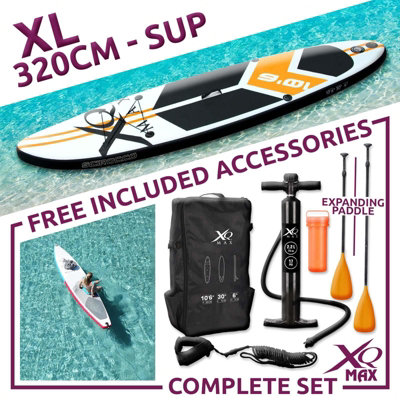 XQ Max 10.5ft Inflatable Orange Standup Paddle Board SUP 15cm Thick Set ...