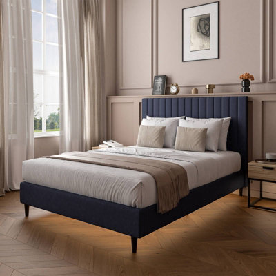 XR Living Maisie Velvet Bed Frame with Under Frame LED Lights - King ...