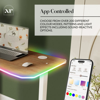 XR Living Oka 140cm Office Desk with Wireless Charging and App ...