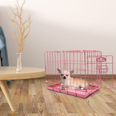 XS 20inch Foldable Pink Dog Cage