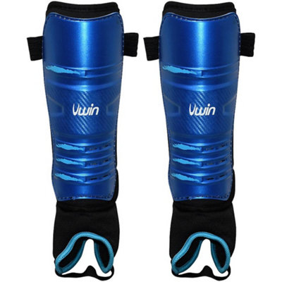 XS Hockey Shinguards & Ankle Protectors BLUE/BLACK High Impact