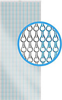 Xterminate Aluminium Fly Blind Door Screen Chain Curtain Silver And Blue with Spare Chains For Buisness and Home