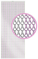 Xterminate Aluminium Fly Blind Door Screen Chain Curtain Silver And Pink with Spare Chains For Buisness and Home