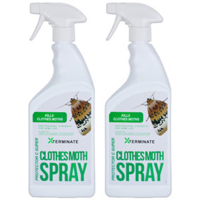 Xterminate Clothes Moth Killer Spray Treatment 2L Professional Strength Formula For Home Use