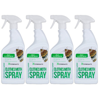 Xterminate Clothes Moth Killer Spray Treatment 4L Professional Strength Formula For Home Use
