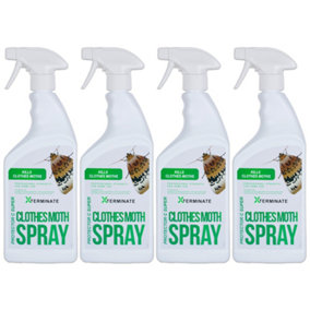Xterminate Clothes Moth Killer Spray Treatment 4L Professional Strength Formula For Home Use