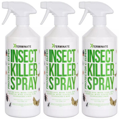 Xterminate Protector C 500ml Insect Bed Bug Spray Treatment Control 500ml x3