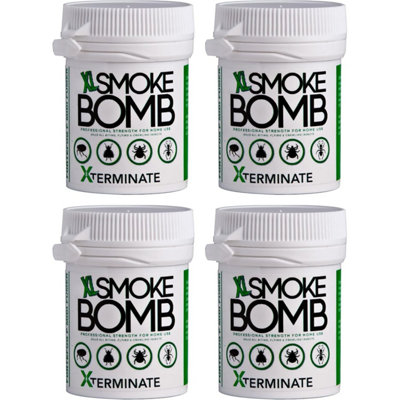 Xterminate XL 11g Smoke Bomb Fogger Killer For Fleas, Bed bug, Carpet Moths, Cluster Fly, Silverfish, Carpet Beetle x4