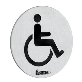XTRA - WC Sign Disabled in Stainless Steel Brushed, Self-adhesive