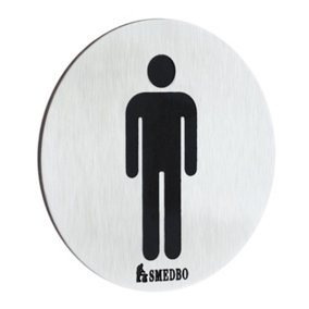 XTRA - WC Sign Gentleman in Stainless Steel Brushed, Self-adhesive