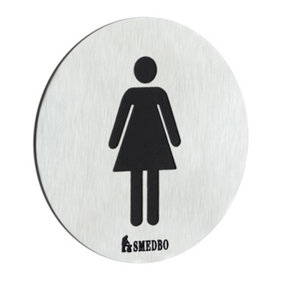 XTRA - WC Sign Lady in Stainless Steel Brushed, Self-adhesive