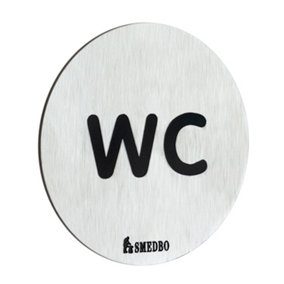 XTRA - WC Sign WC in Stainless Steel Brushed, Self-adhesive