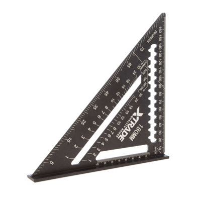 XTrade Rafter Measuring Square Black/White (7in)