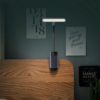 Link Clip On LED Book Light For Reading In Bed Flexible Head Portable Rechargeable Multiple Lighting Colors Brightness For Adults Kids Turquoise