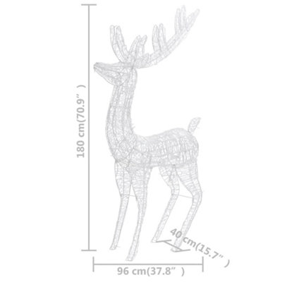 XXL Acrylic Christmas Reindeer 250 LED 180 cm Blue - 8