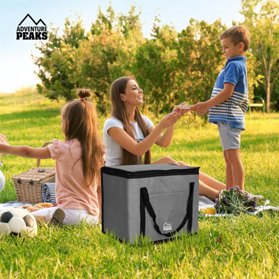 XXL Insulated Cooler Bag 60 Litre 120 Cans Grey