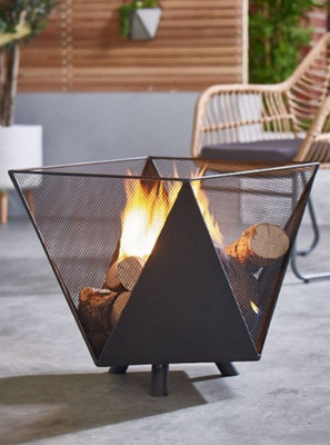 XXL Metal Fire Pit Bowl With Poker - Black - 3