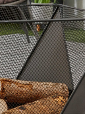 XXL Metal Fire Pit Bowl With Poker - Black - 5