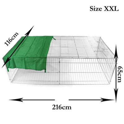 XXL Metal Run Hutch With Sunshade - 3
