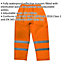 XXL Orange Hi-Vis Waterproof Trousers - Elasticated Waist Adjustable Ankles
