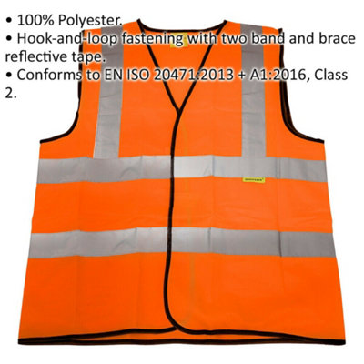 XXL Orange Yellow Hi Vis Waistcoat - Site Road Builder Contractor - Safety Wear