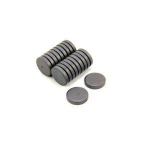 Y10 Ferrite Magnet for Arts, Craft, Science and DIY - 25mm dia x 5mm thick - 0.6kg Pull - Pack of 20